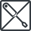 Line, right, normal, square, prohibited, tool, mechanics, mechanical, repair, screwdriver, screw icon