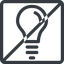Line, up, normal, square, horizontal, mirror, prohibited, light, bulb, brainstorming, creativity, idea, tip, lamp icon