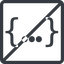 Line, normal, square, horizontal, mirror, three, dots, prohibited, ..., curly, bracket, brackets, {...}, definition icon