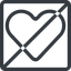 Line, normal, square, horizontal, mirror, prohibited, heart, valentine, healthcare, health, <3 icon