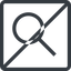 Line, normal, square, search, magnifying, glass, horizontal, mirror, prohibited, research, magnifying-glass, keywords, keyword icon