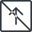 Line, up, square, arrow, direction, prohibited, arrow-simple icon