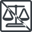 Line, normal, square, prohibited, law, balance, justice, legal, scales icon