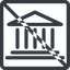 Line, normal, square, prohibited, law, bank, banking, university, investment, finance, court icon