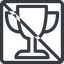 Line, normal, square, prohibited, cup, victory, winner, prize, win, match, trophy, game, tournament icon