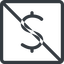 Line, normal, square, symbol, money, donate, donation, prohibited, coin, dollar, currency, us, usa icon