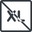 Line, normal, square, extra, size, large, xl, prohibited, extra-large icon