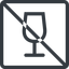 Line, normal, square, glass, prohibited, party, wine, empty, champagne, glass-wine, drink, water, glass-wine-empty icon