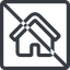 Line, normal, square, small, home, house, prohibited, home-small icon