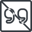 Line, up, normal, square, mark, prohibited, quote, quotation, citation, quotation-mark, double-quotes icon