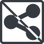 Line, up, normal, square, social, network, prohibited, link, share, sharing, share-solid icon