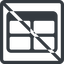 Line, up, normal, square, prohibited, cell, table, data, grid, row, columns, spreadsheet icon