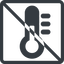 Line, normal, square, prohibited, temperature, thermometer, cold, heat, hot, thermometer-solid icon