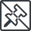 Line, up, normal, square, prohibited, thumbtack, pin, unpin, thumbtack-alt icon