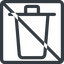 Line, normal, square, prohibited, trash, bin, delete, garbage icon