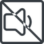 Line, up, normal, square, prohibited, speaker, volume, mute, unmute, music, sound, loudspeaker, volume-1 icon