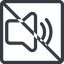 Line, up, normal, square, prohibited, speaker, volume, mute, unmute, music, sound, loudspeaker, volume-2 icon