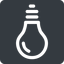 Down, normal, solid, square, horizontal, mirror, light, bulb, brainstorming, creativity, idea, tip, lamp icon