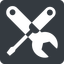 Down, normal, solid, square, horizontal, mirror, building, spanner, wrench, tool, screwdrive, construction, fix, tools, tools-alt-solid icon