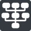 Down, normal, solid, square, tree, folders, database, storage, data, structure, data-structure, algorithm, trees, data-structure-solid icon