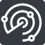 Down, normal, solid, square, gps, place, radar, localisation, sonar icon