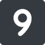 Down, normal, solid, square, number, font, digit, 6, six, 9, nine icon