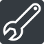 Down, normal, solid, square, spanner, wrench, tool, mechanics, mechanical, repair icon