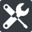Left, normal, solid, square, horizontal, mirror, building, spanner, wrench, tool, screwdrive, construction, fix, tools, tools-alt-solid icon