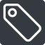 Left, normal, solid, square, label, tag, value, cost, price icon