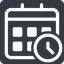 Normal, solid, square, horizontal, mirror, date, schedule, event, timetable, calendar, clock, time, meeting, hour, minute, hours, minutes, deadline, calendar-clock icon