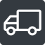 Normal, solid, square, horizontal, mirror, truck, delivery, van, lorry icon