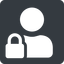 Normal, solid, square, horizontal, mirror, user, man, woman, person, secure, safe, padlock, locked, lock, user-lock, user-lock-solid icon