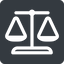 Normal, solid, square, law, balance, justice, legal, scales icon