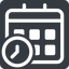 Normal, solid, square, date, schedule, event, timetable, calendar, clock, time, meeting, hour, minute, hours, minutes, deadline, calendar-clock icon