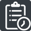 Normal, solid, square, order, list, clock, clipboard, clipboard-list, clipboard-list-clock, list-clock icon