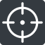 Normal, solid, square, center, target, crosshairs, targeting, reticle, sights, scope icon