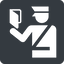 Normal, solid, square, dot, pictogram, dot-50, customs, officer, duties, immigration, passport, custom-officer, dot-immigration icon