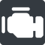 Normal, solid, square, car, engine, mechanics, mechanical, motor, diesel, power, engine-solid icon
