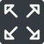 Normal, solid, square, arrow, video, fullscreen, full, screen icon