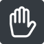 Up, normal, solid, square, hand, stop, fingers icon