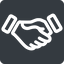 Up, normal, solid, square, business, hand, handshake, shake, agreement, deal, hands, shaking, agree icon