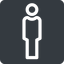 Normal, solid, square, man, human, male icon