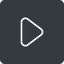 Up, normal, solid, square, arrow, video, play, mp3, player, pause, play-thin icon