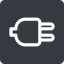 Up, normal, solid, square, electricity, plug, charge, charger, electric, electrics, electrical icon