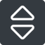 Up, normal, solid, square, order, sort icon