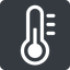 Normal, solid, square, temperature, thermometer, cold, heat, hot icon