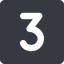Normal, solid, square, three, number, font, digit, 3 icon