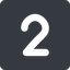 Normal, solid, square, number, font, digit, two, 2 icon