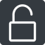 Normal, solid, square, unlocked, secure, safe, padlock, unlock icon