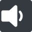 Up, normal, solid, square, speaker, volume, mute, unmute, music, sound, loudspeaker, volume-1-solid icon
